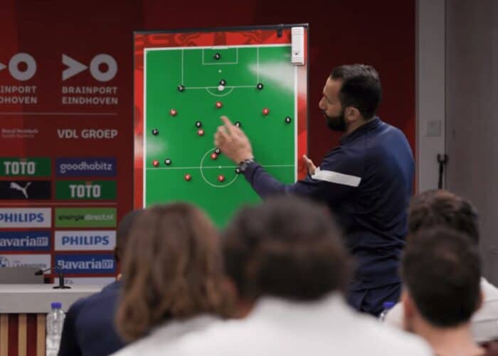 Classroom at PSV Academy during Interest Days football coaching course.