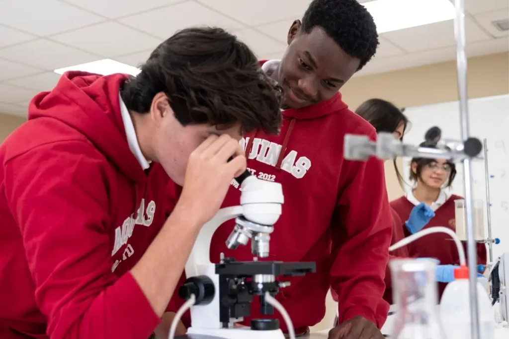 Student-athletes studying at an international school in Madrid